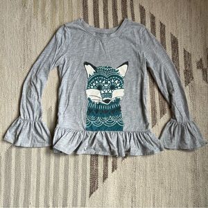 [cat&jack] ruffled fox shirt